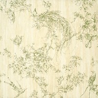 Wallpaper Designer Tropical Floral and Bird Toile